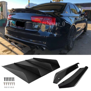 For Audi A4 B8 A5 A6 Rear Bumper Diffuser 4-Fin Spoiler Lip Splitter Rear Spats - Picture 1 of 12