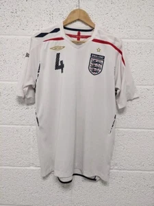 Umbro England Football Shirt 2007 2009 #4 Steven Gerrard Euros - Size GB L - Picture 1 of 11