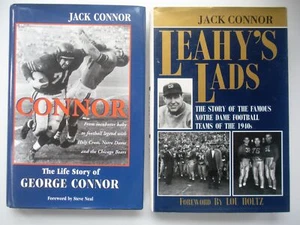 GEORGE CONNOR 2 HCDJ Book Lot LEAHY'S LADS & LIFE OF Notre Dame Football SIGNED - Picture 1 of 13