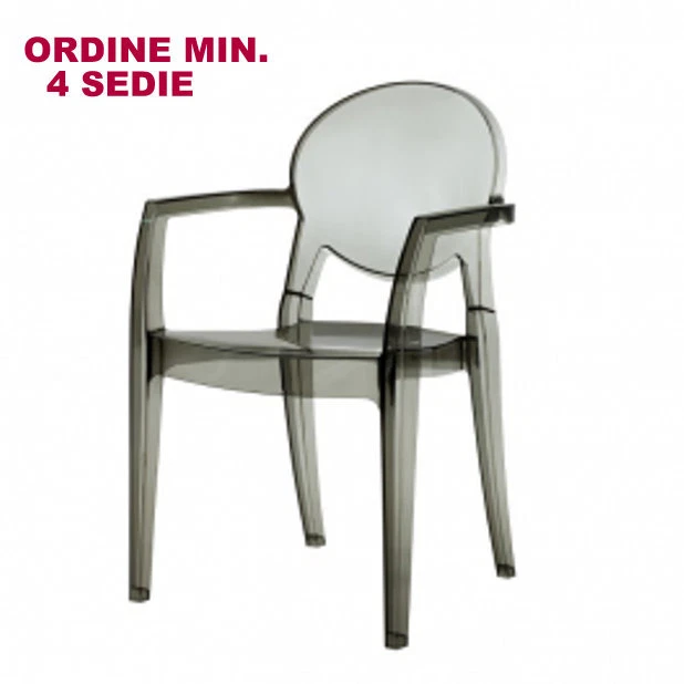 SEDIA POLTRONA IGLOO SCAB IMPILABILE TRASPARENTE FUME' BAR RISTORANTE GIARDINO - Immagine 1 di 1