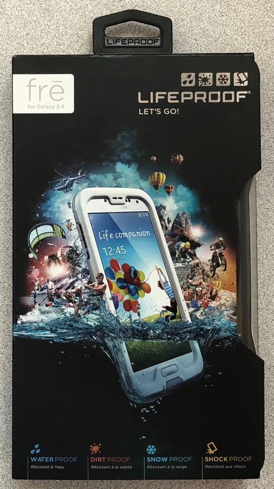 Nueva Funda Impermeable Original Lifeproof Fre para Samsung Galaxy S4 - Blanco y Negro Foto 1 de 1