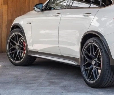 Mercedes-Benz OEM W253 GLC 63 AMG 4 piezas kit de moldura de faldón lateral plateado nuevo Foto 1 de 4