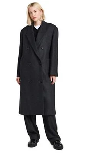 Theory Women's Soft Db Coat Pestle Melange Grey Size Petite Small - Picture 1 of 6