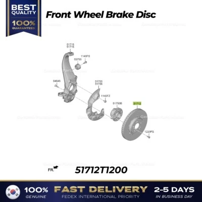 ⭐Genuino⭐ Disco de freno de rueda delantera 51712T1200 para Hyundai Genesis Foto 1 de 2