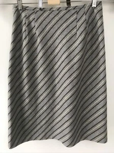 Pre-Owned Ann Taylor Loft Wool Gray A-Line Lined Skirt Sz:8 - Picture 1 of 5