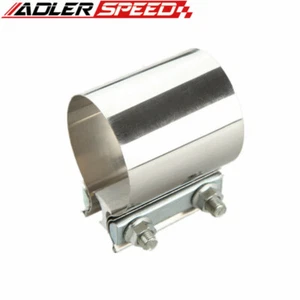 ADLERSPEED Exhaust Stainless Steel Flat Band Clamp Butt Joint Pipe Connector - Picture 1 of 21