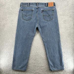 Levi’s 505 Men Jeans 42x30 Straight Leg Dark Stonewash Denim Regular Fit - Picture 1 of 7
