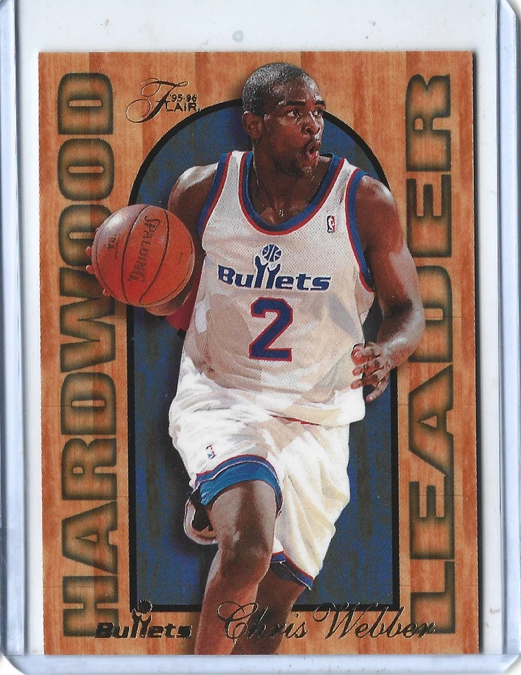 1995-96 Fleer Flair Chris Webber Madera Dura Líder Inserto 🏀Balas de Washington🏀 Foto 1 de 1