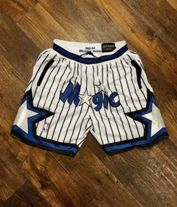 RETRO ORLANDO MAGIC AWAY NBA Stitched Lettering Basketball Shorts BRAND NEW NWT - Picture 1 of 3