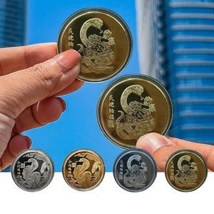 2025 New Year Of The Snake Commemorative Coins Chinese Zodiac Medals Relief Coin - Picture 1 of 16