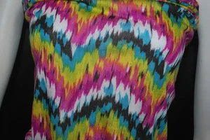 Modal 100 % Strick Jersey Stoff umweltfreundlich Chevron Zick Zack Druck 6 Unzen Multi - Bild 1 von 11