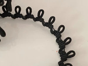 4Meters Black Cotton Bridal sewing Corset Lacing elastic button loops 1cm gap - Picture 1 of 9