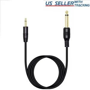 5ft 6.35mm 1/4" to 3.5mm 1/8" Mono Male TS Stereo Audio Adapter Conversion Cable - Picture 1 of 4
