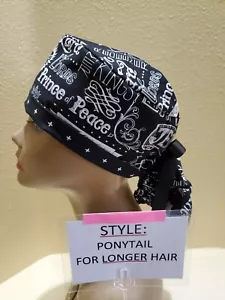 Jesus Names Easter Women's Ponytail Surgical Scrub Hat/Cap Handmade - Picture 1 of 10
