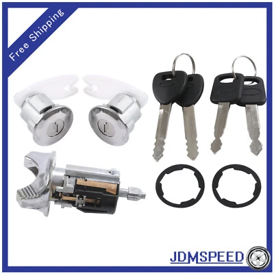 Ignition Key Switch Lock Cylinder Barrel+Door Tumbler Set +2 Keys Fit For Ford - Image 1 of 4