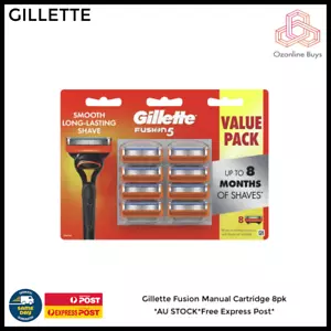 Gillette Fusion Manual Cartridge 8pk *AU STOCK*Free Post* - Picture 1 of 1