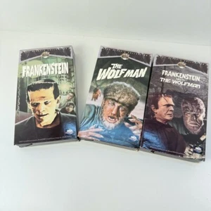 Frankenstein~Wolfman~Lot of 3 Classic B&W VHS Movies~Pre-Owned~Excellent cond - Picture 1 of 10