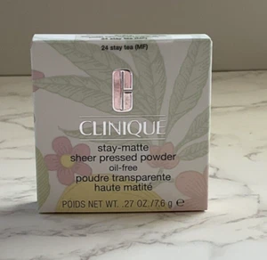 Clinique Stay-matte sheer pressed powder oil-free #24 Stay Tea 0.27 Oz NIB - Picture 1 of 5