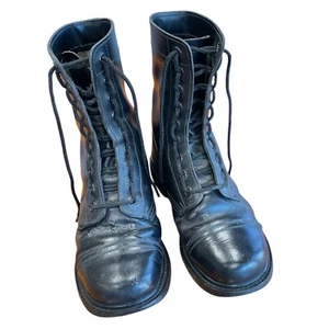 Military Mens Jump Boots Cap Toe Black Tactical Combat Ranger ESTIMATED SIZE 11 - Picture 1 of 10