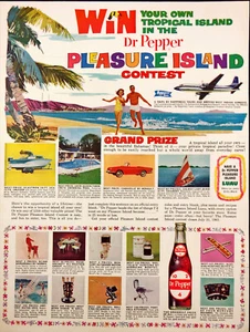 Anuncio impreso vintage del concurso Dr Pepper Pleasure Island 1961 - Imagen 1 de 1