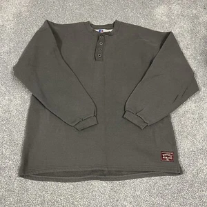 Vintage Russell Athletic Henley Sweatshirt Made In USA Mens Size L Gray - Picture 1 of 9