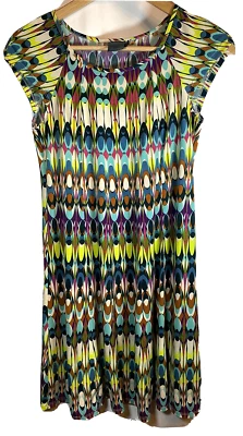 Vestido Gabby Skye Talla 6 Mangas Cap Estampado Psicodélico Retro Años 70 Foto 1 de 4