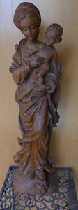 Madonna, Maria mit Kind, handgeschnitzt, Eiche, 71 cm, 5,5 kg schwere Holzfigur - Bild 1 von 14