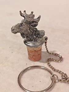 Zinn Elch Wein Stopfen - Bild 1 von 6