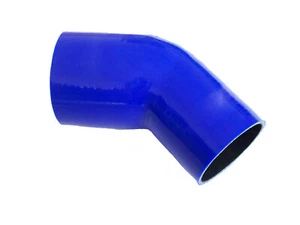 3" to 3.5" Silicone Turbo Hose 45 degree 76-89mm Blue Elbow COUPLER INTERCOOLER - Picture 1 of 10