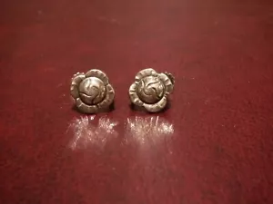 Georg Jensen & Wendel Sterling Silver Flower Earrings-Screwback - Picture 1 of 5