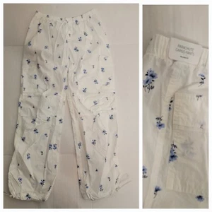 Victoria's Secret PINK Pants Women's XS Parachute Cargo White Floral Retro - Picture 1 of 11