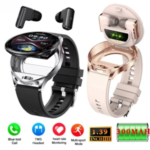 2 in 1 Headset Smart Watch 1.39" Watches Earphone Noise Reduction Smartwatch New - Zdjęcie 1 z 27