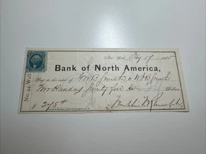 R9c - Banco de América del Norte - Cheque bancario - Nueva York NY - 1865 - Imagen 1 de 1