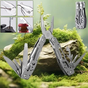 12-in-1 MINI Multitool Pliers Rugged & Practical Portable Pocket Camping Tools - Picture 1 of 11
