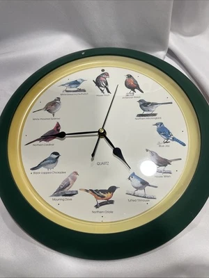 Reloj de Pared Canción de Pájaro 13" con Canción de Pájaro Hora como Carillón e Ilustraciones de Pájaro Foto 1 de 4