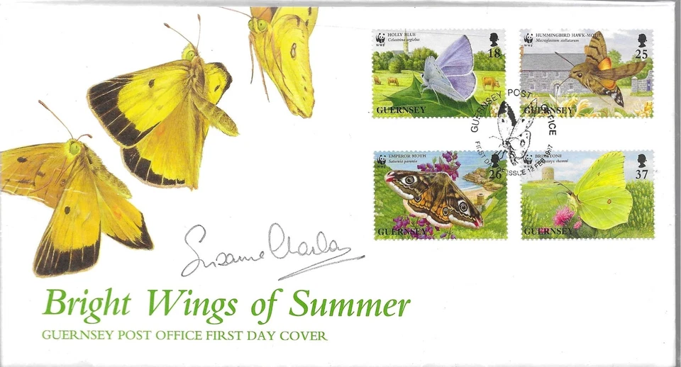 1997 Moths, Guernsey FDC, FDI Guernaey PO SpHS - signed - Image 1 of 1