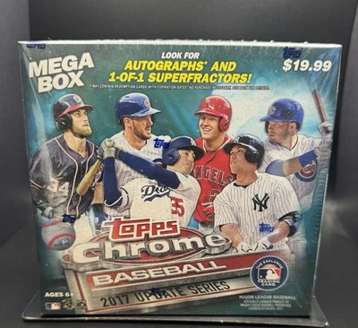 2017 TOPPS CHROME BASEBALL UPDATE SERIES MEGA BOX FACTORY SEALED UNOPENED - Image 1 of 4