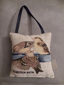 Small Tapestry Ornament Hanging Doorknob Pillow Vintage Bird Design 5.5" - Picture 1 of 4