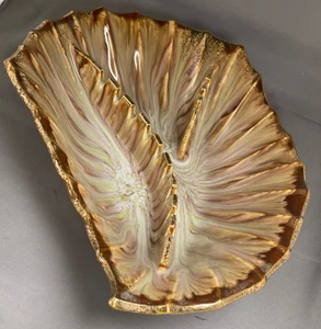 Vintage 50's Cal Orig 752 U.S.A 13" Scalloped Ashtray 12 Cig Slots Fab Glaze! - Bild 1 von 23