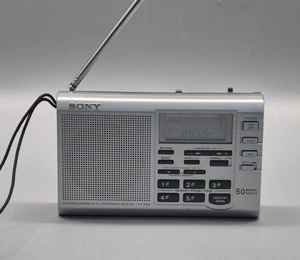 Sony ICF-SW35 Radio FM Stere/ SW/MW/LW Receiver silber ca. 3,5 x 10 x 16,5cm - Bild 1 von 9