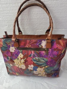 Patricia Nash Floral Leather Shoulder Bag  Multicolor - Picture 1 of 16