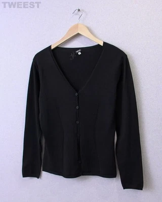 Cárdigan de seda para mujer Versace suéter jersey vintage negro y2k talla L Foto 1 de 4