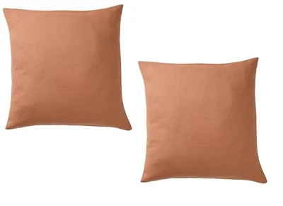 Lot of 2 IKEA PRAKTSALVIA Pillow Cushion Cover Light Brown 20x20" 100% Cotton - Image 1 of 4
