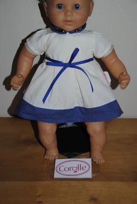 🤡Vetement COROLLE 2013 Robe Blanc Bleu 36 Cm  Poupon Poupée - Photo 1/4