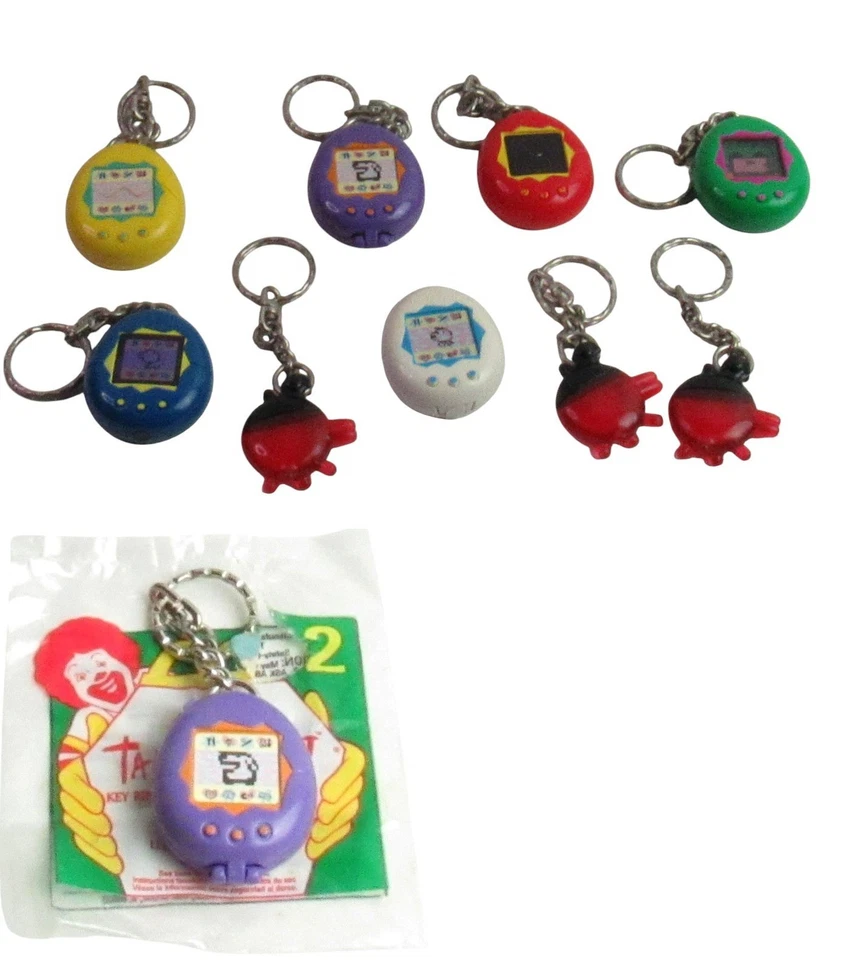McDonalds Tamagotchi Keychain Toys Lot Of 12 Bandai Vtg 1997 - Image 1 of 4