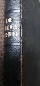 Vintage Die Bibel Oder Die Ganze Heilige Schrift LEATHER GERMAN Lap Edges Bible - Picture 1 of 12
