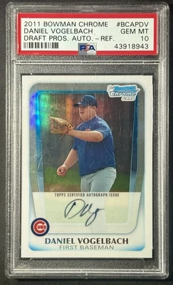 2011 Bowman Chrome 1st Refractor Auto Daniel Vogelbach 197/500 BCAP-DV PSA 10 - Image 1 of 4