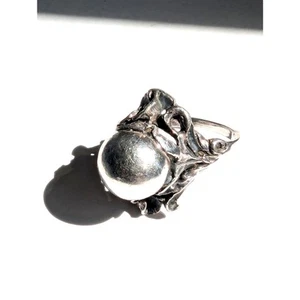 Anillo bola floral vintage Art Noveau de plata esterlina de 1929 de Jens Peterson EE. UU. 7,5 - Imagen 1 de 16