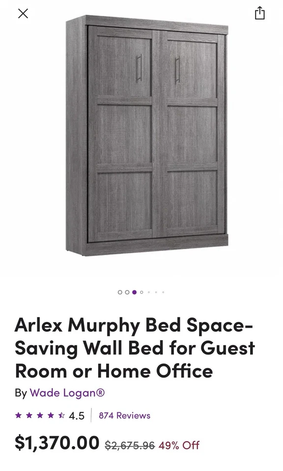 Unidad Murphy con colchón cama Foto 1 de 2