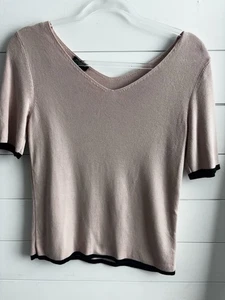 Blusa para mujer Talbots cuello en V rosa y negra sabia pequeña pequeña 0223 - Imagen 1 de 6